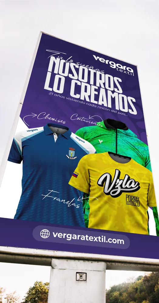 Valla publicitaria de Vergara Textil